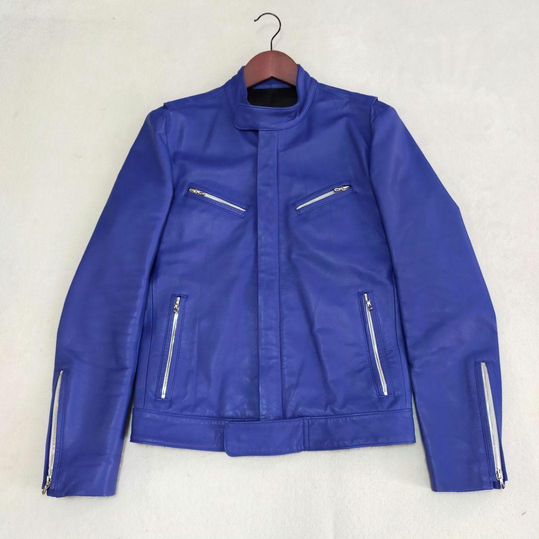 美品　LITHIUM HOMME　44　逆ハの字　シングルライダースジャケット