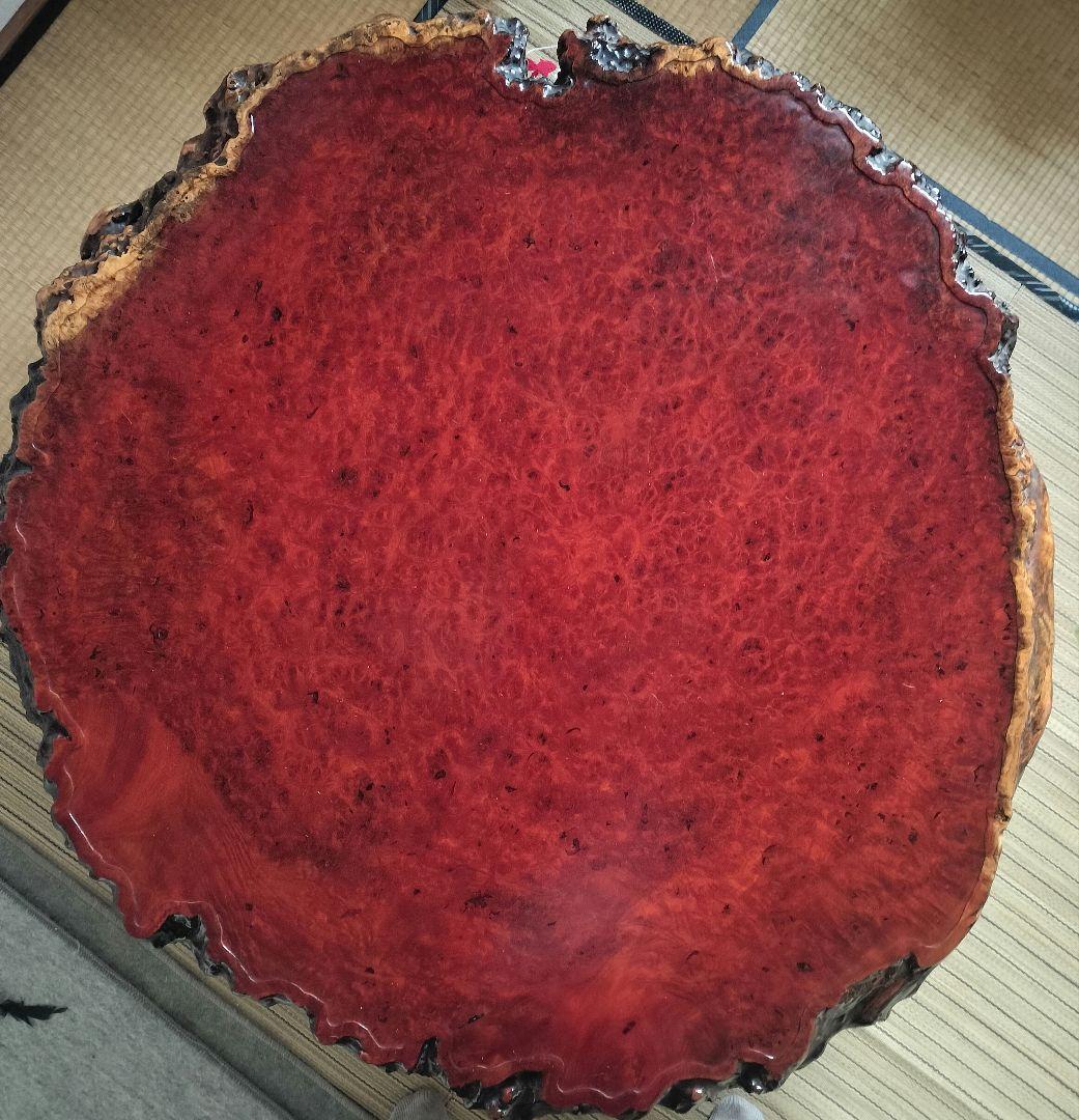 高級 花梨 大 テーブル 座卓 一枚板 瘤 昭和レトロ