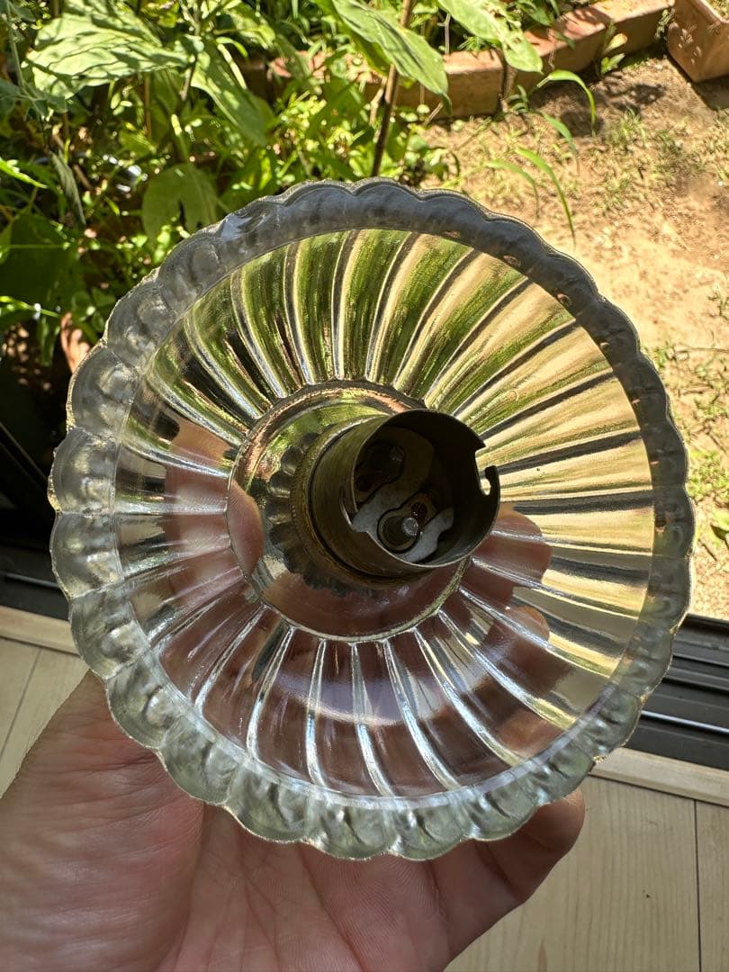 1920年代 フランス アンティーク 大きなお花の可愛いアトリエランプ＊