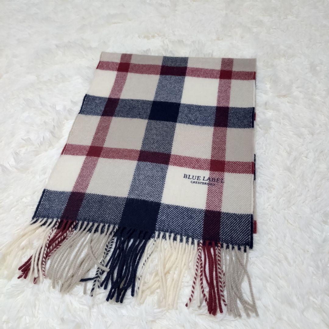 ブルーレーベルクレストブリッジ カシミヤ混 マフラー チェック
