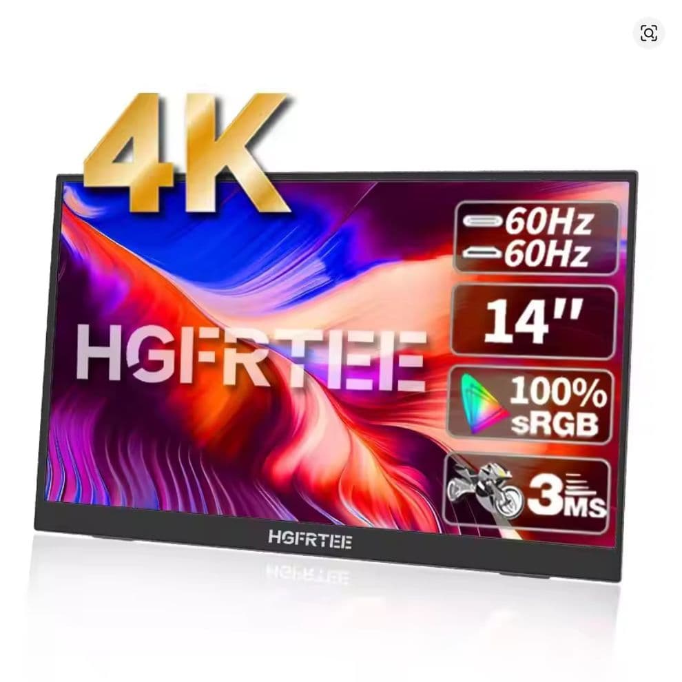 HGFRTEE 14インチ モバイルモニター 4K 3840 x 2160