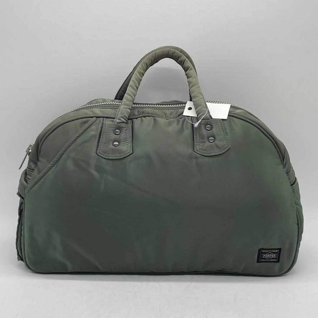 ⑧BN3887□PORTER ヘッドポーター タンカー ボストンバッグ グリーン