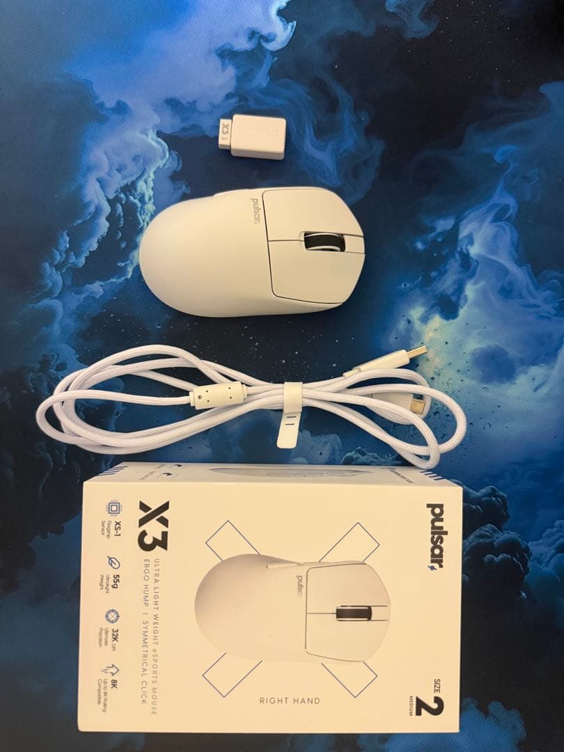 Pulsar X3 ホワイト ワイヤレスマウス 本体