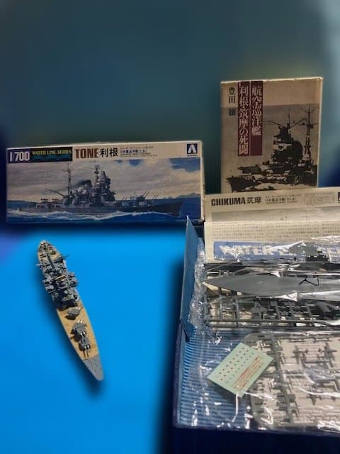 1/700 日本海軍航空巡洋艦＝利根、筑摩　プラモ作り完成品含む究極セット