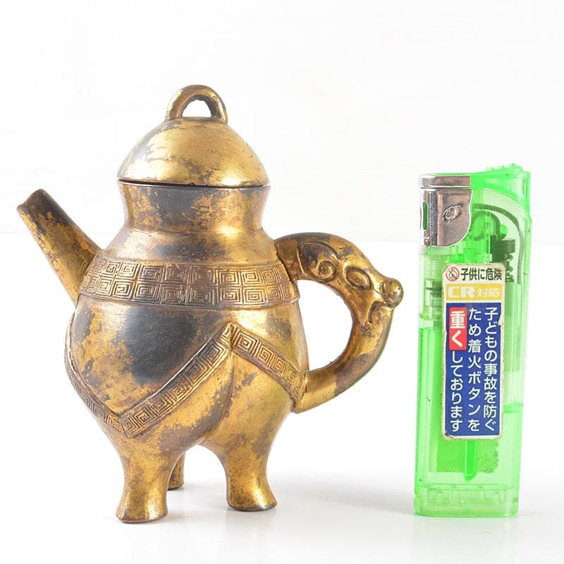中国　古銅宣徳銅　霊芝摘　水注　水滴　D　R6503