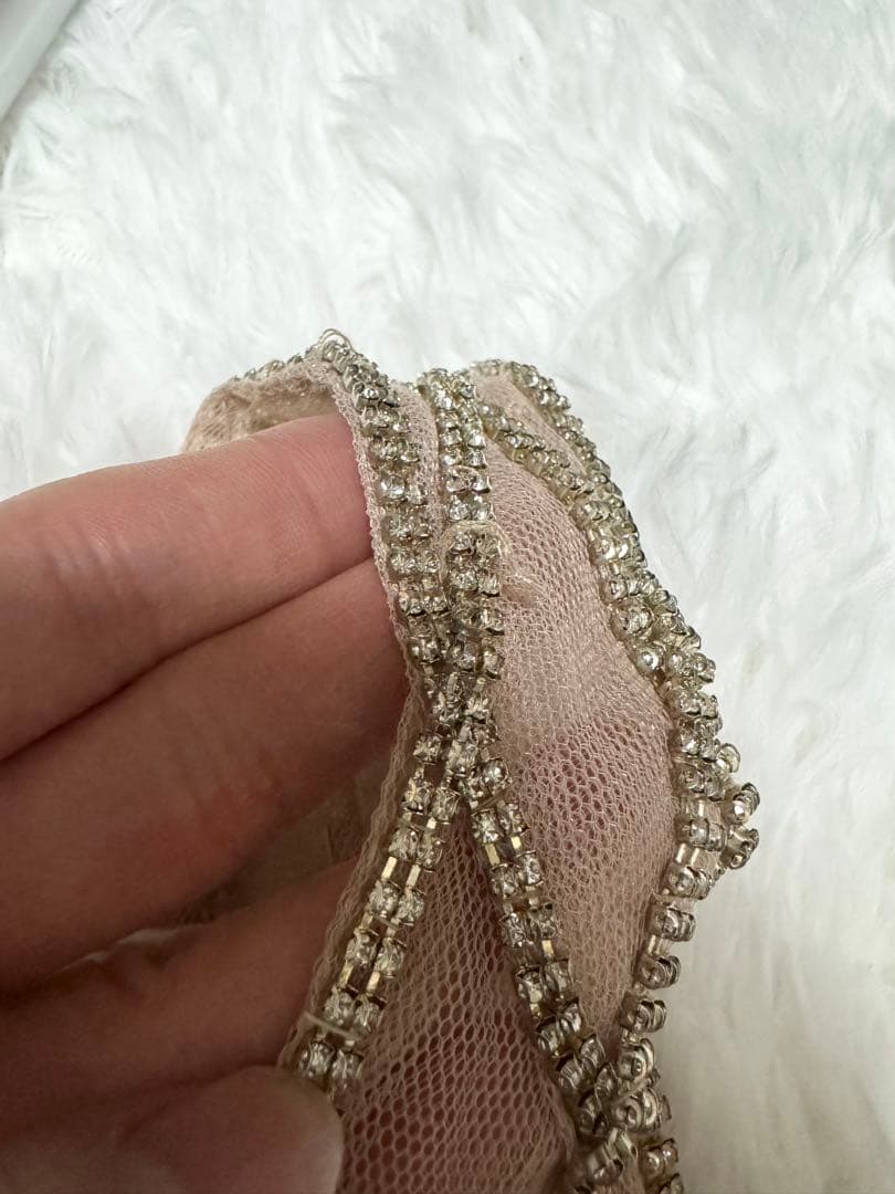 ROBE de FLEURS Glossy スリット　白　M ロングドレス