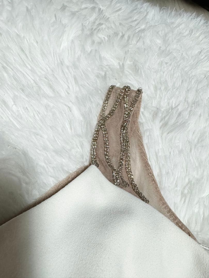 ROBE de FLEURS Glossy スリット　白　M ロングドレス