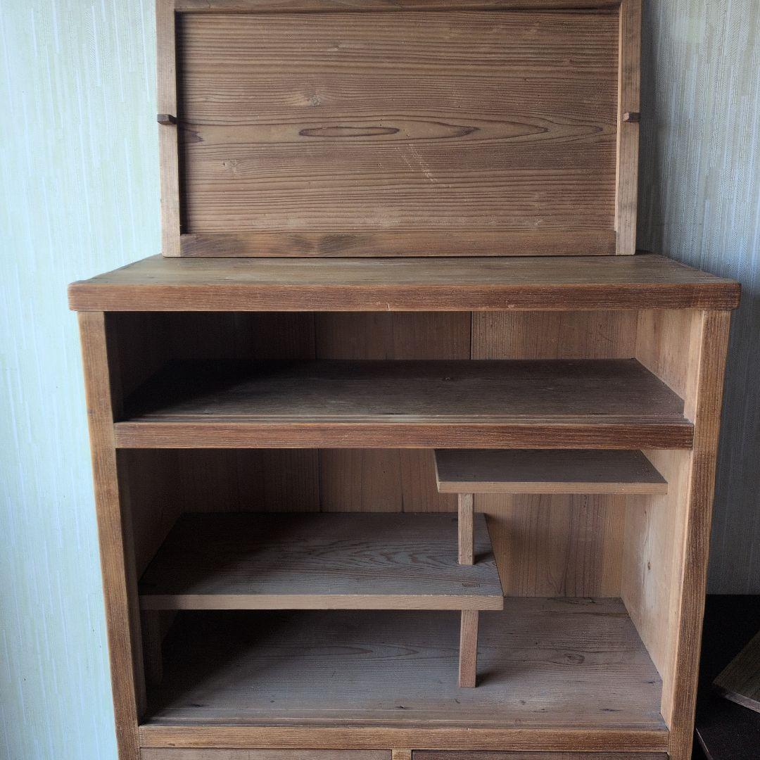 アンティーク大正時代木製茶箪笥 引き出し付き コンパクト