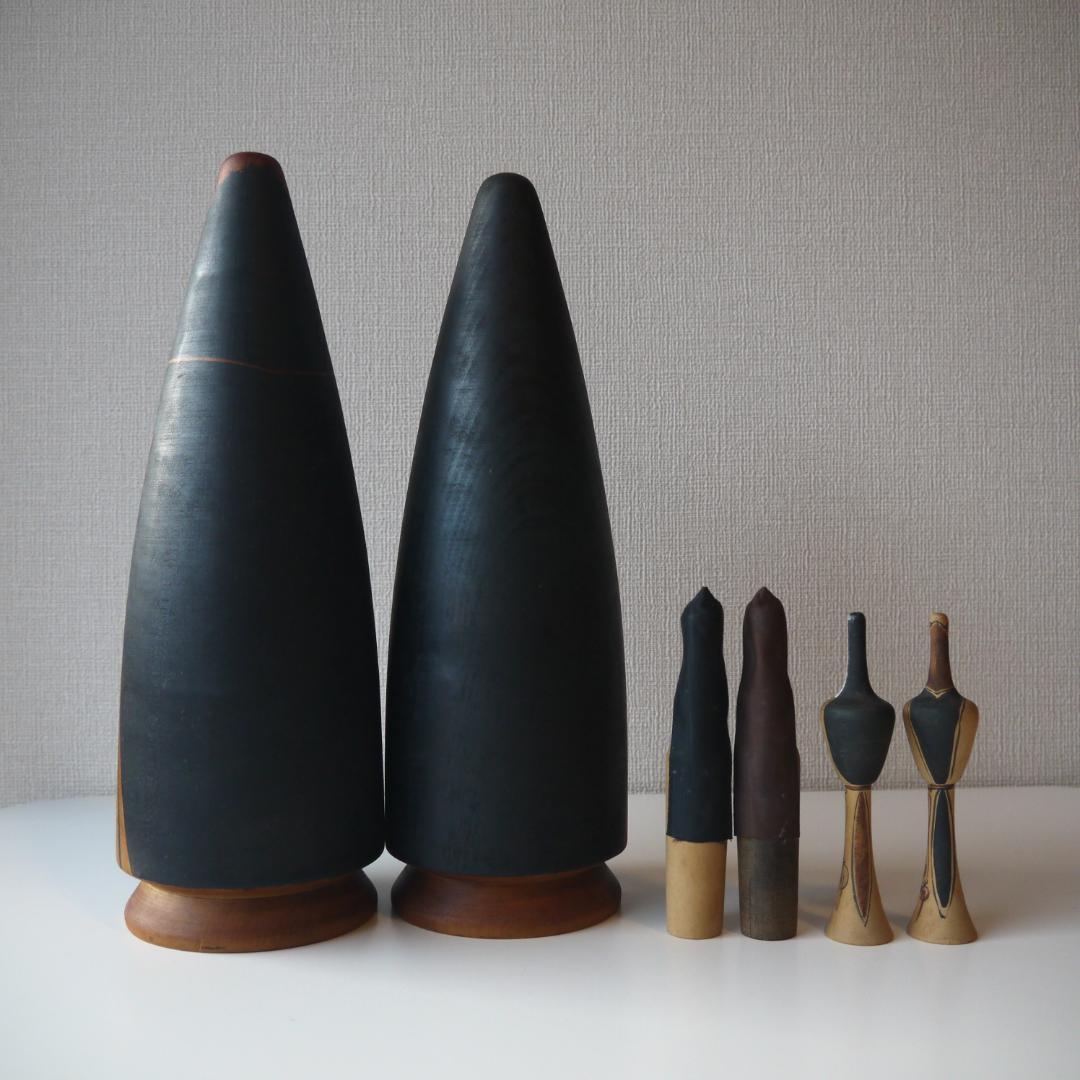 ④ 12.5～30.5cm 根本勲 修道士 シスター こけし 6体まとめ