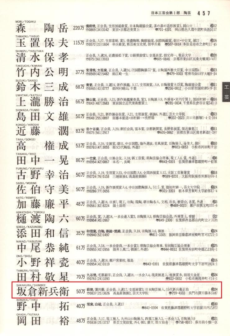 15代 坂倉新兵衛造 萩焼茶碗（共箱）