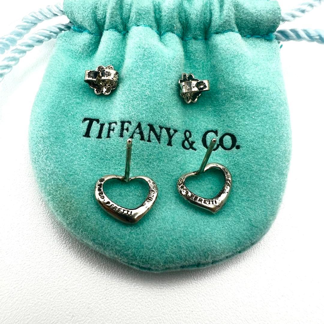 TIFFANY ティファニー オープンハート スタッド ピアス 両耳用