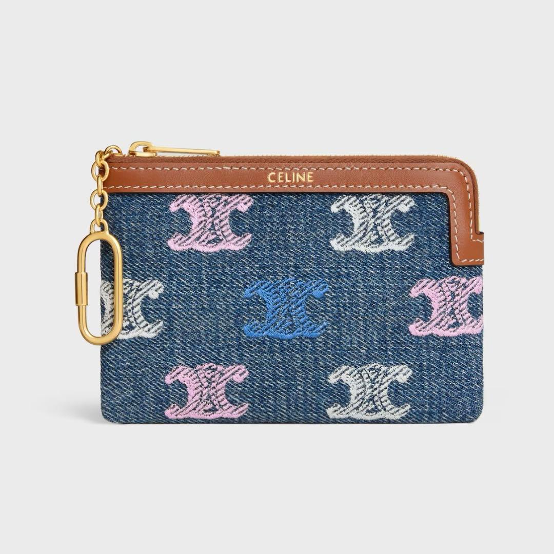 セリーヌ パース トリオンフ刺繍デニム