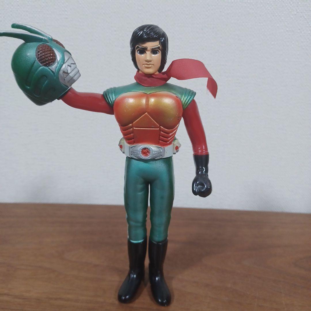 当時もの　ポピー製「仮面ライダー　スカイライダー」面取れソフビフィギュア