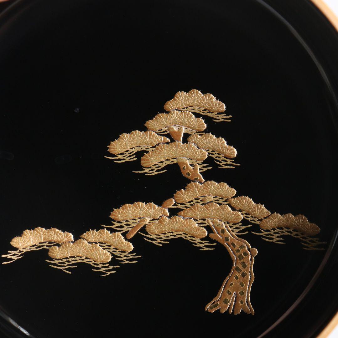 紫香(谷内一則)作 遠山松蒔絵 大棗 茶道具 共箱共布　V941