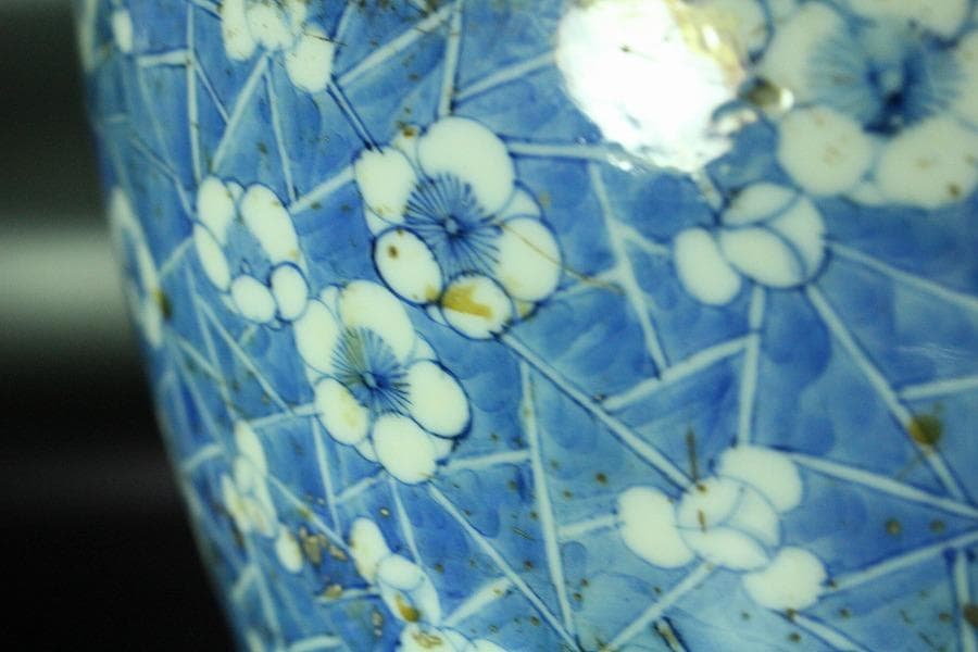 茶道具 茶壺 古 唐物 梅花氷裂紋 壷 32.5cm在銘 瀬戸壷(K-A397)