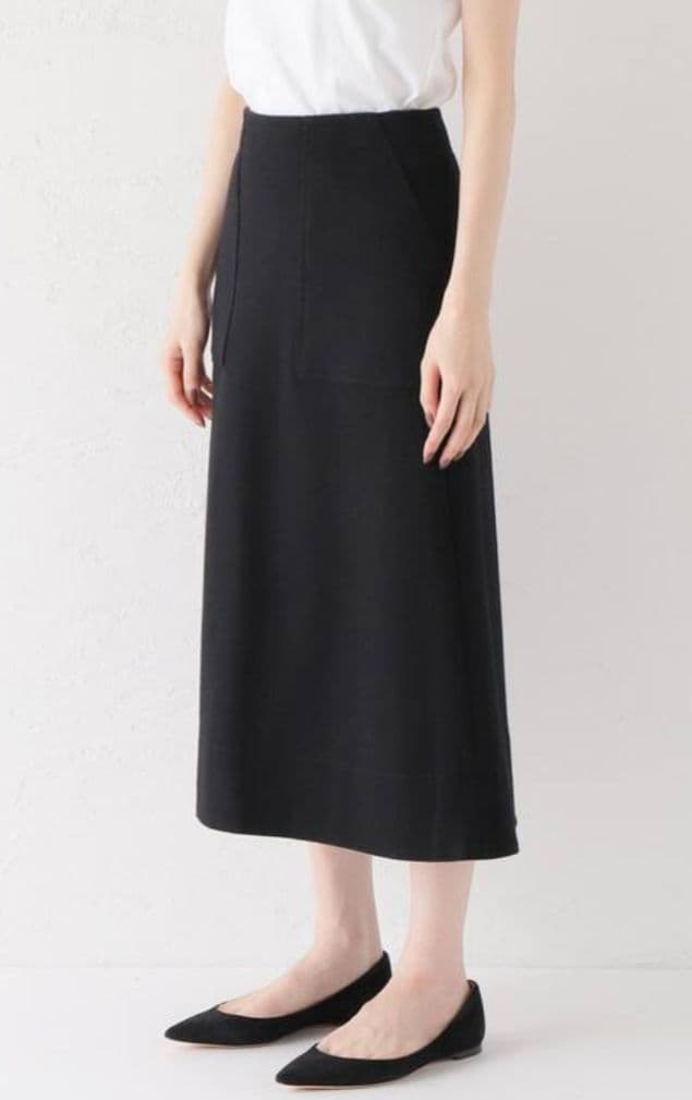 ビーバーメルトントラペーズスカート　ブラック　34