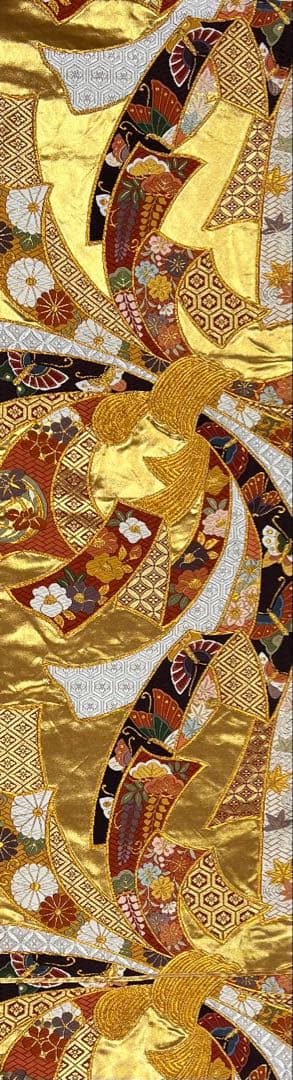 名門藤原織物　振り袖　フルセット　別誂長襦袢付　金駒刺繍　絞り　袋帯　701