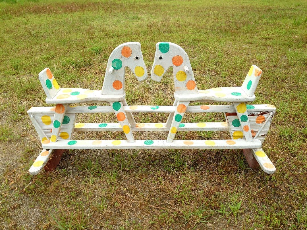 シーソー　木馬　水玉　オブジェ　アンティーク家具