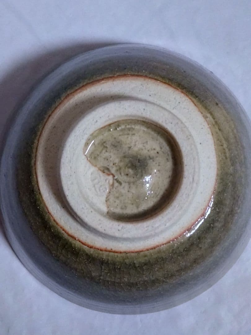 【三足の蛙】茶道具　水間焼　伏原窯　青磁　抹茶碗