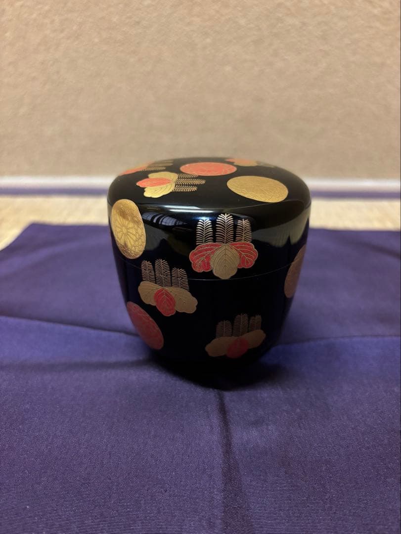鵬雲斎　箱書　菊桐蒔絵　高台寺蒔絵　中棗　山下清昌堂製　茶道具