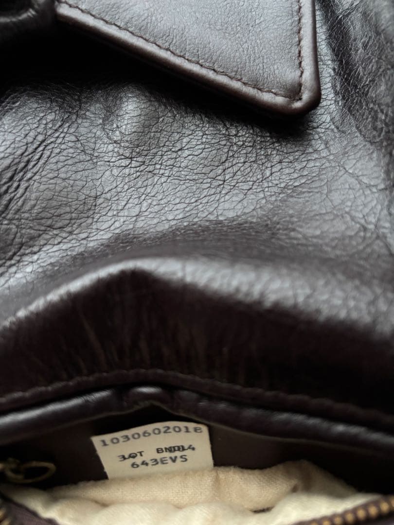 Schott 643EVS 襟付きシングルライダース ダークブラウン サイズ34