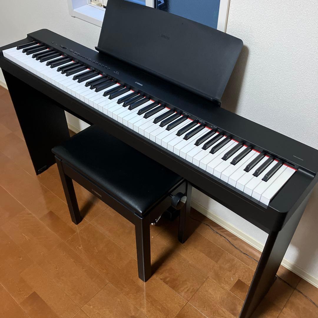【セット①】YAMAHA P-225 24年製 純正スタンド、３本ペダル、椅子付