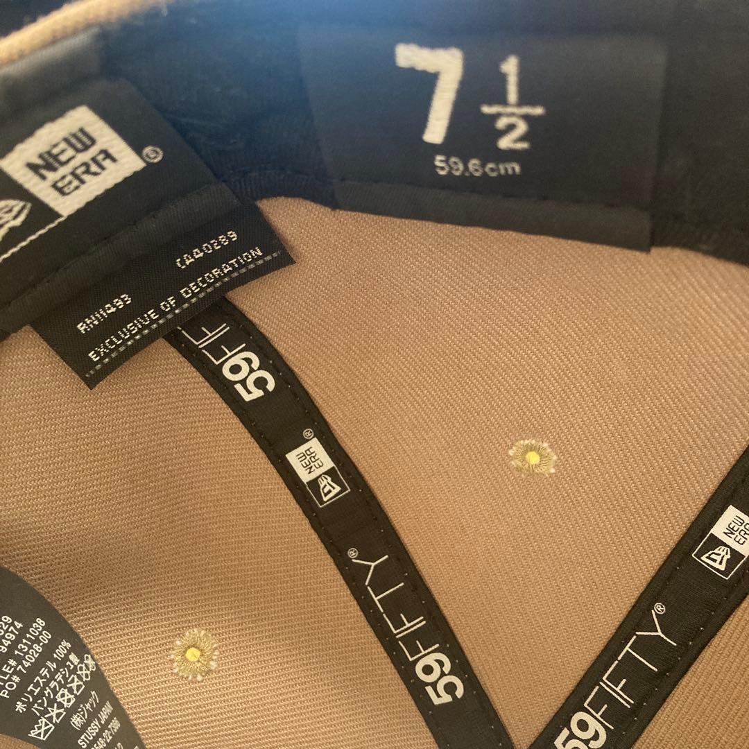 ハルノ　美品Stüssy 59FIFTY ベージュ キャップ 7 1/2