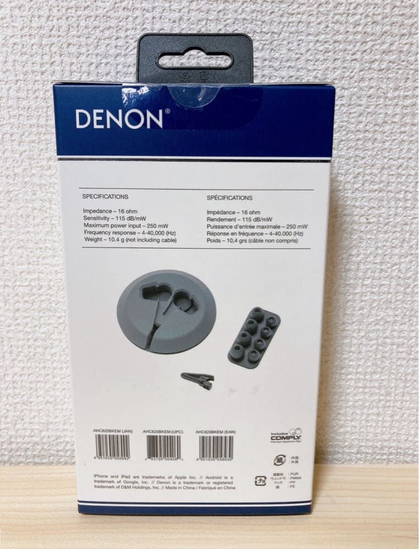 デノン Denon AH-C820 カナル型イヤホンAH-C820-BK