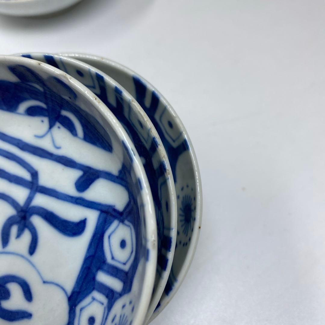 中国清時代　青花小皿5枚　直径約8㎝　東Y7-0121☆2Fタルチ