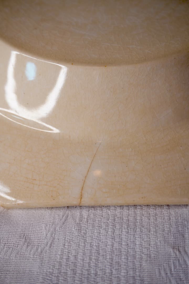 フランス アンティーク クレイユモントロー オクトゴナルプレート 陶器 深皿④