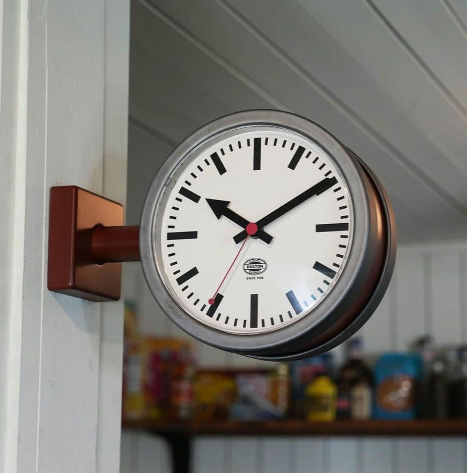 新品 両面時計 ダブルフェイスクロック2 BROWN ダルトン インテリア 小物