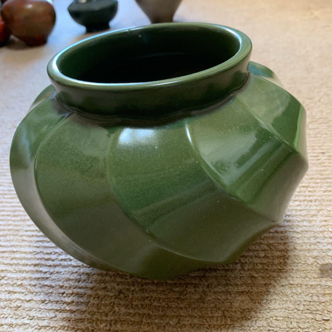 中古品稀少瓷瓶高15センチ巾21センチ口15センチ