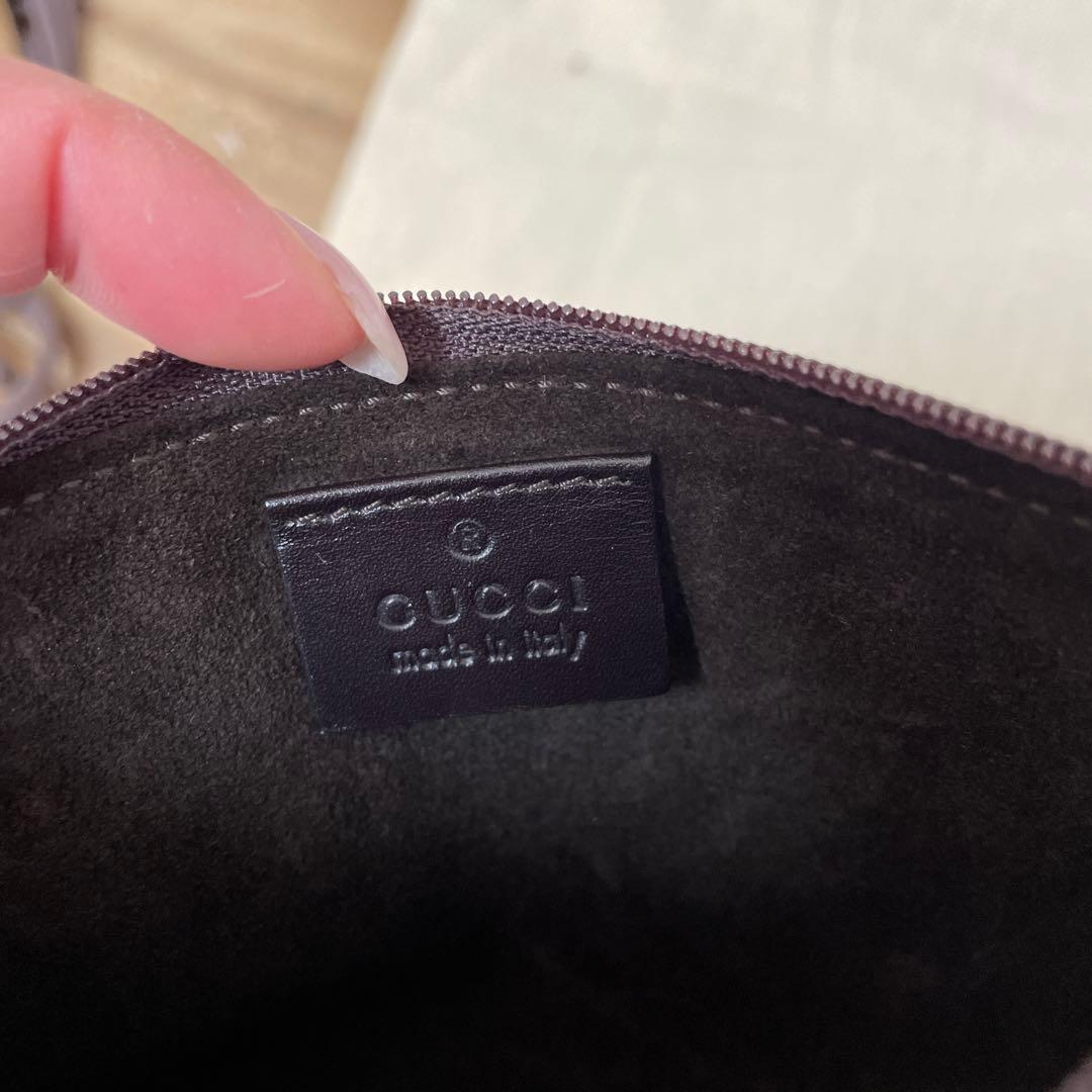 グッチ　ダークブラウン レザー ショルダーバッグ