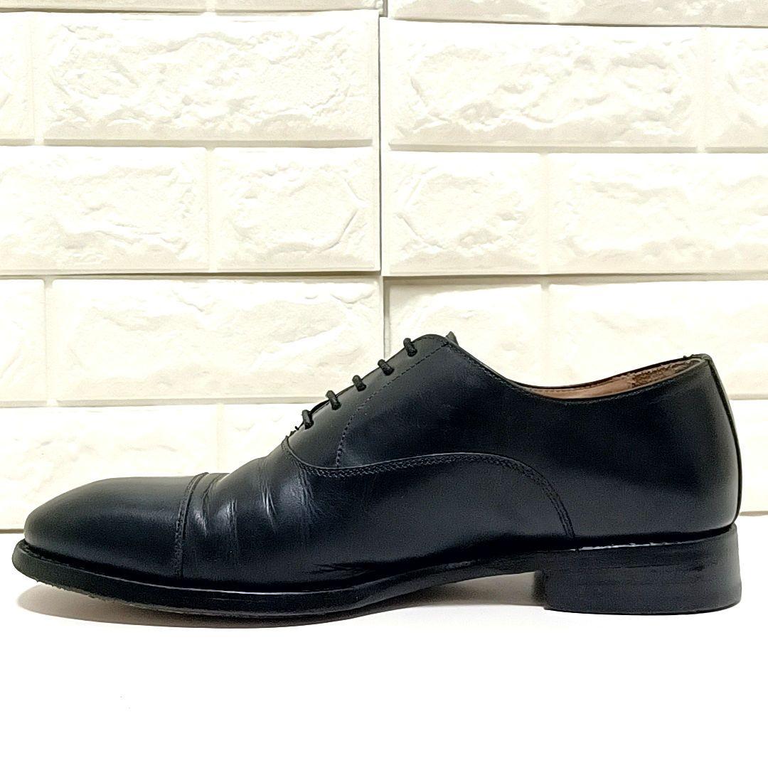 【美品】Berwick　バーウィック　内羽根　レザー　ストレートチップ　ブラック