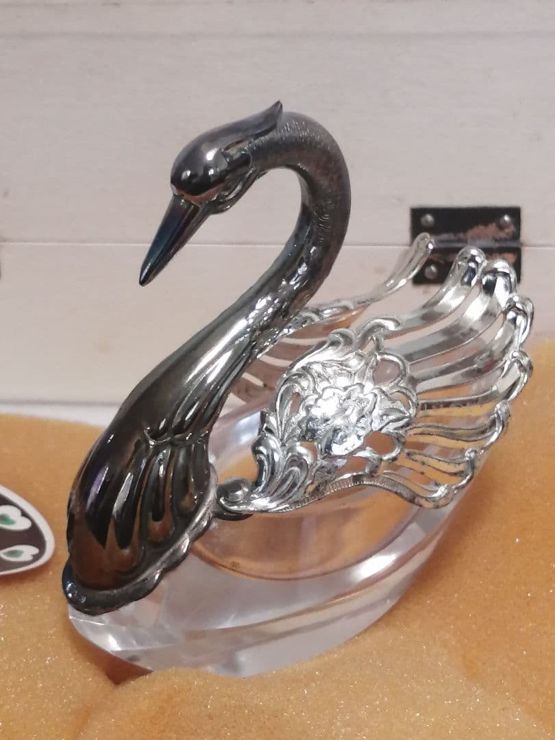 銀 シルバー silver 白鳥 スワン 小物入れ