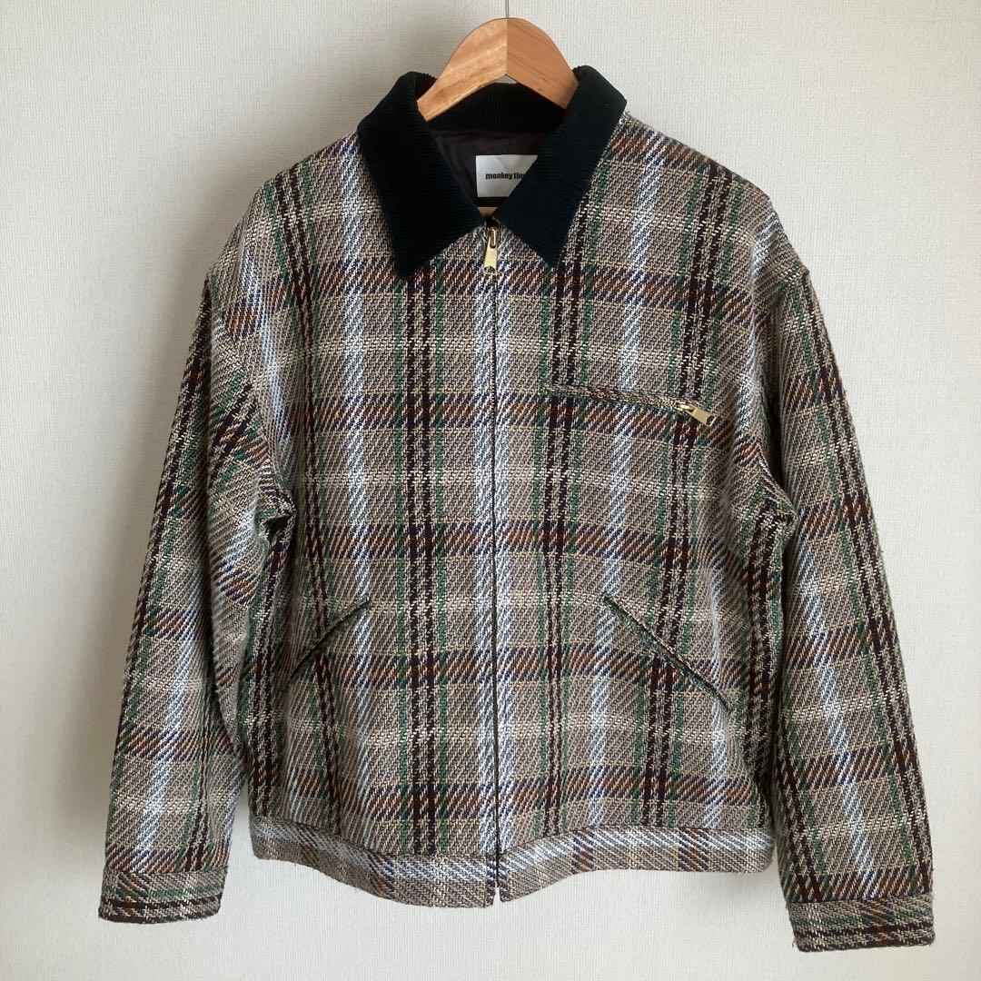 Monkey time　チェック　デザイン　ジャケット　ジップアップ　L