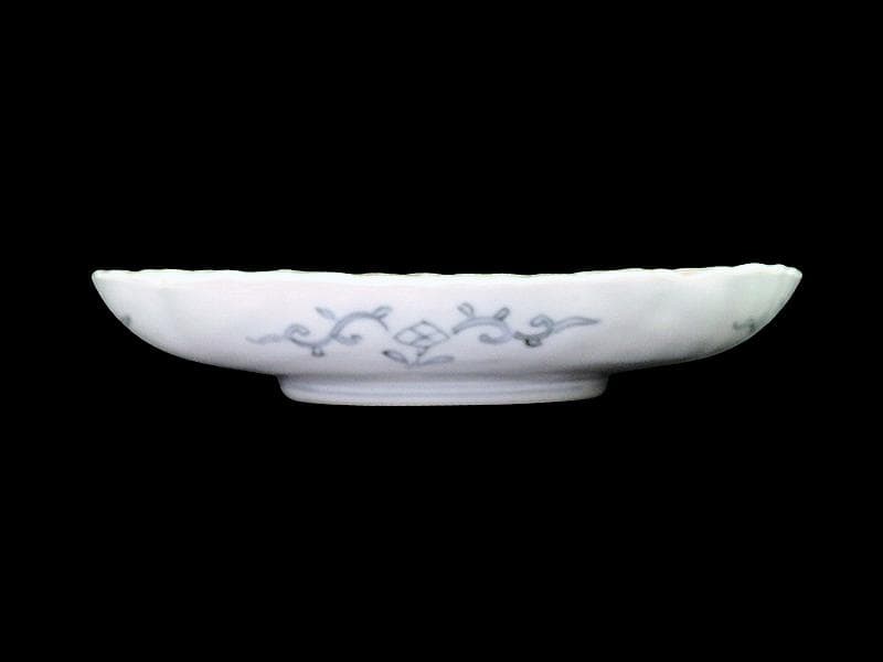 古伊万里　金襴手　陽刻　桐に鳳凰　菊の図　楕円長皿　２枚　F054AS-fbsi