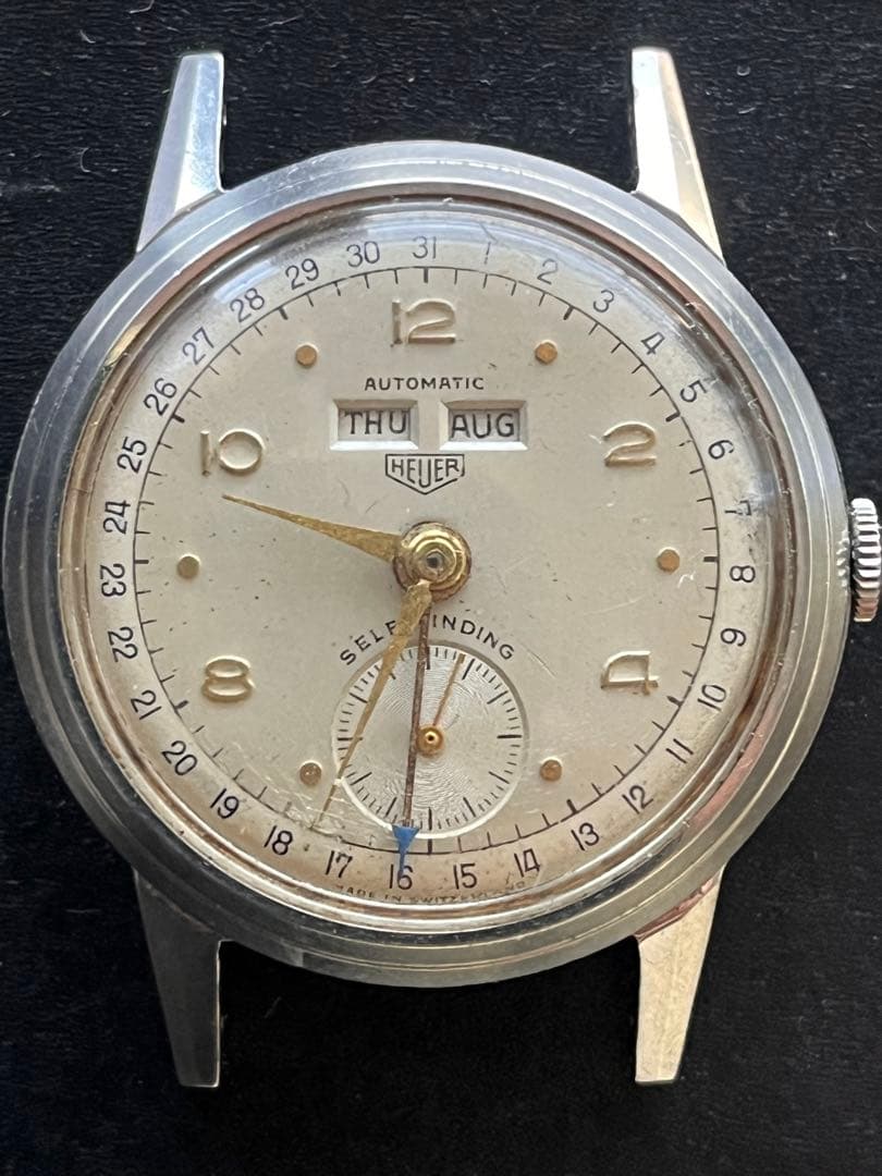 ホイヤー　ヴィンテージ　トリプルカレンダー　ゼンマイ切れ