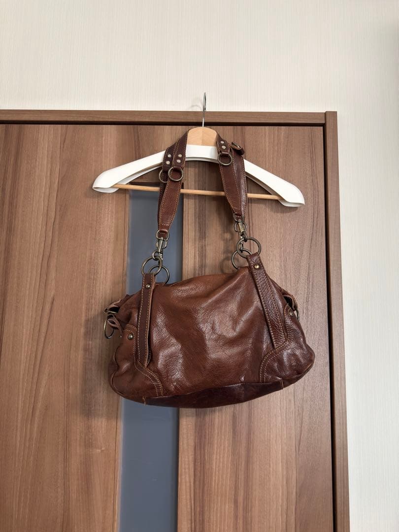 leather gimmick shoulder bag 本革 グランジ Y2K