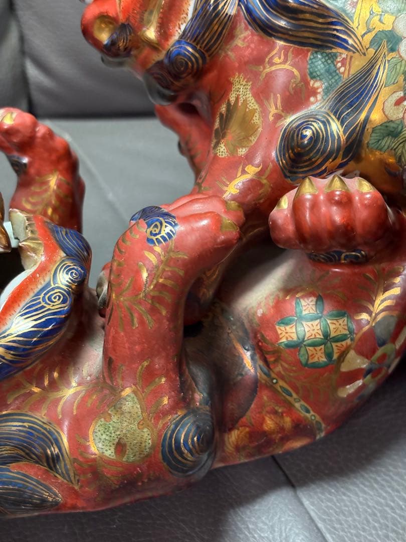 獅子　絡み獅子 戯れ獅子　置物