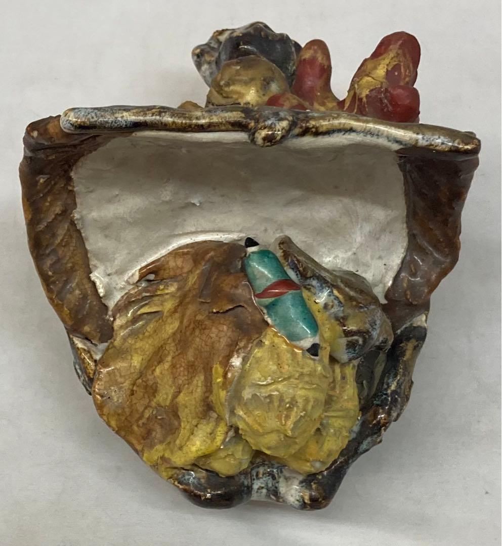 B192s  「宝船  置物」浅見安兵衛作　共箱　京焼　床飾