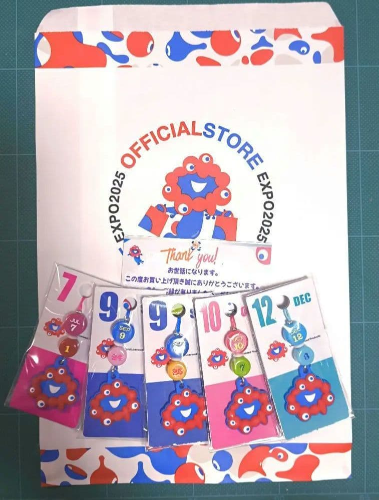 【新品】記念日ミャクミャクキーフォルダー　アニバーサリーチャーム5点