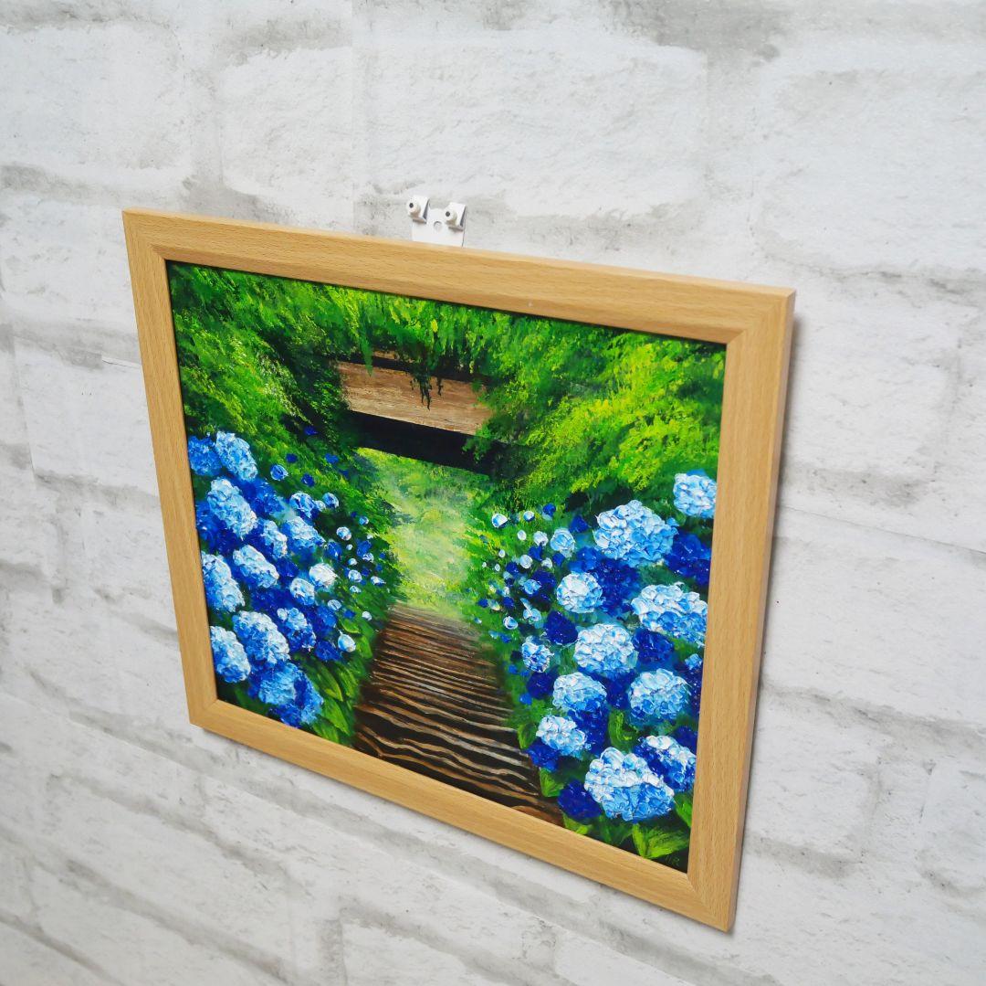 油絵 油彩 油彩画 絵 絵画【紫陽花寺】