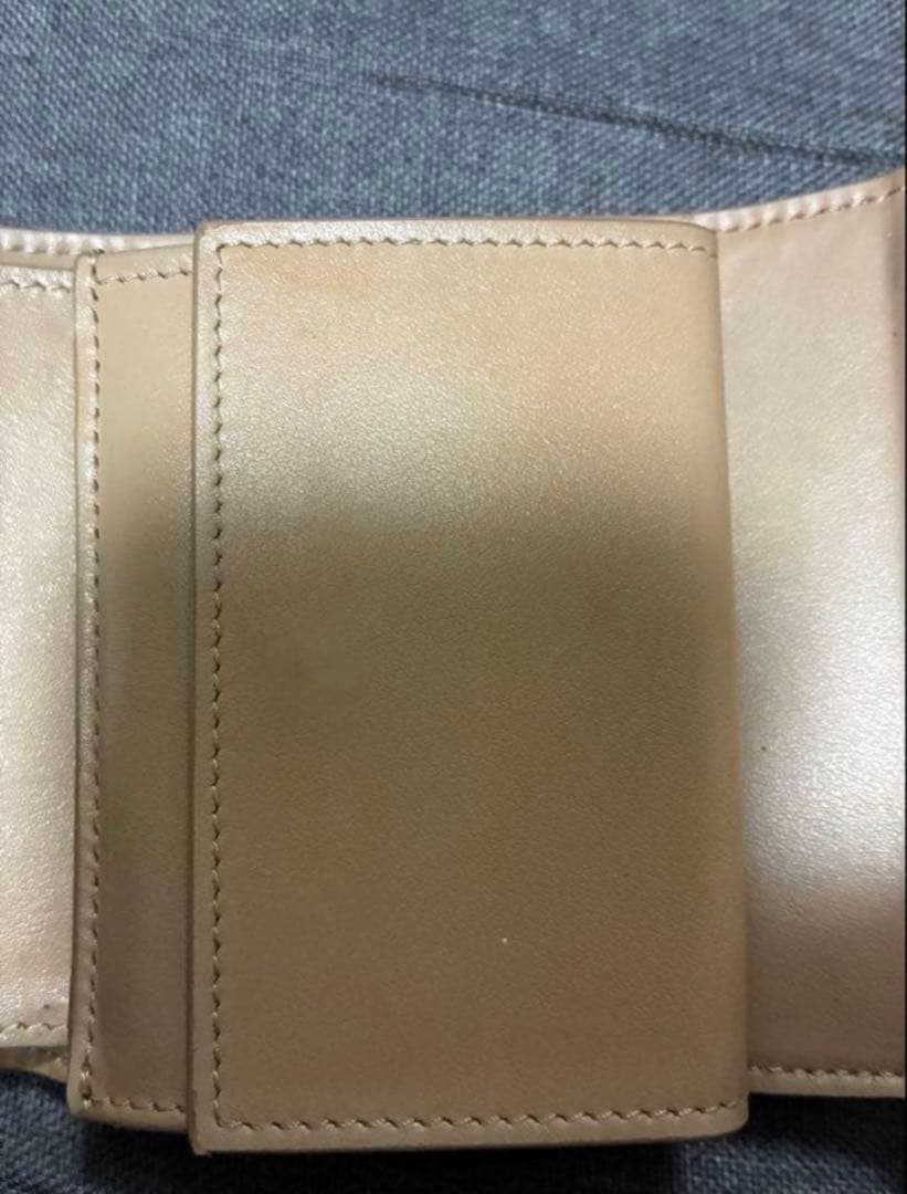 セリーヌCELINEスモール トリフォールド ウォレット ベージュ 美品