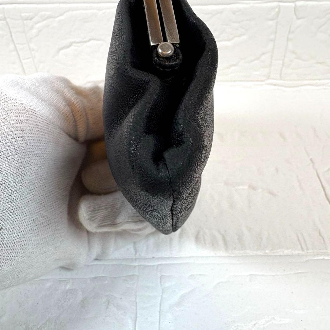 ㉔PRADA プラダ がま口 レザー ケース ブラック