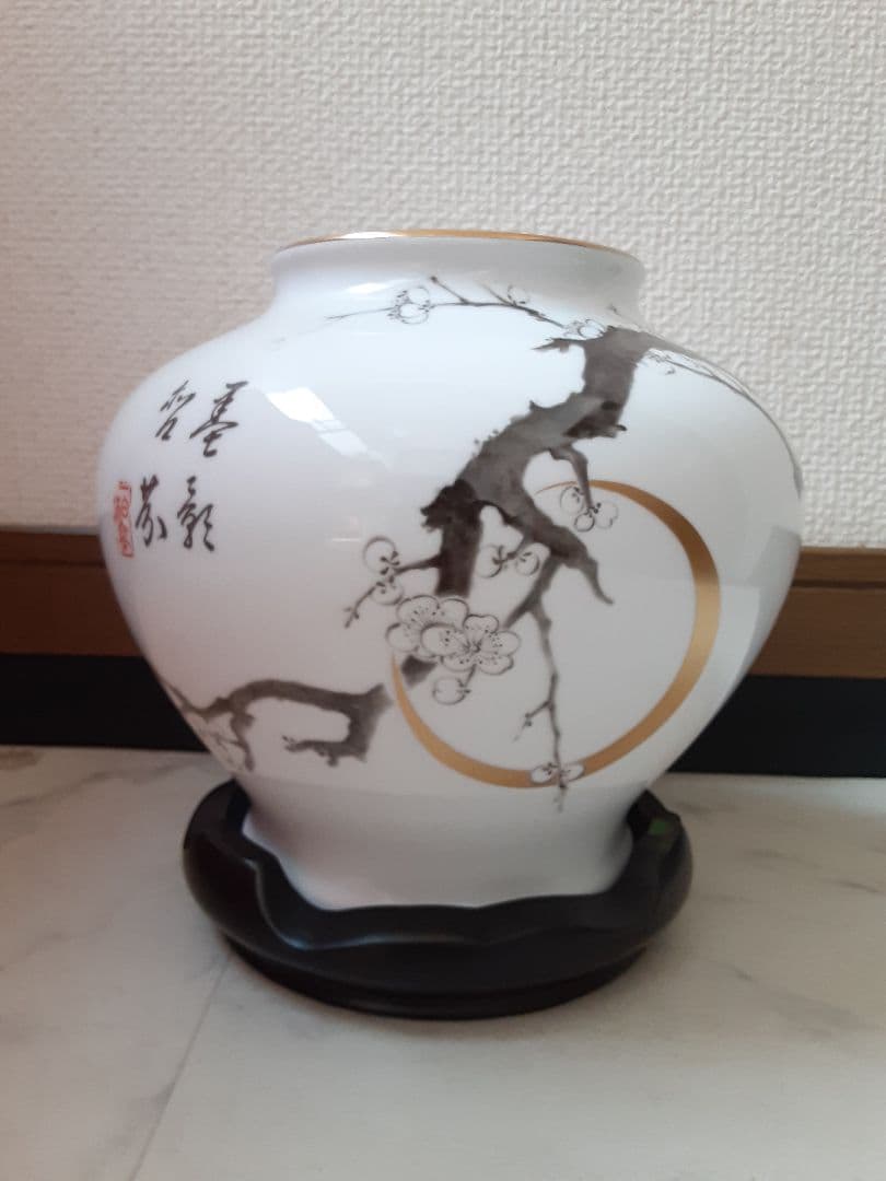 百木春夫作　高級磁器　限定版　桜花瓶皇室担当