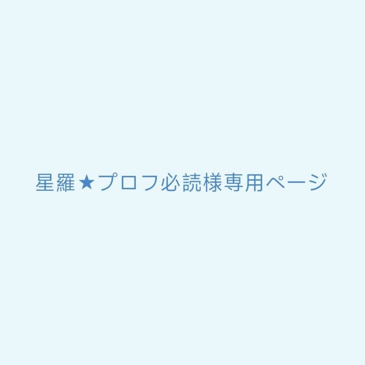 星羅★プロフ必読ページ