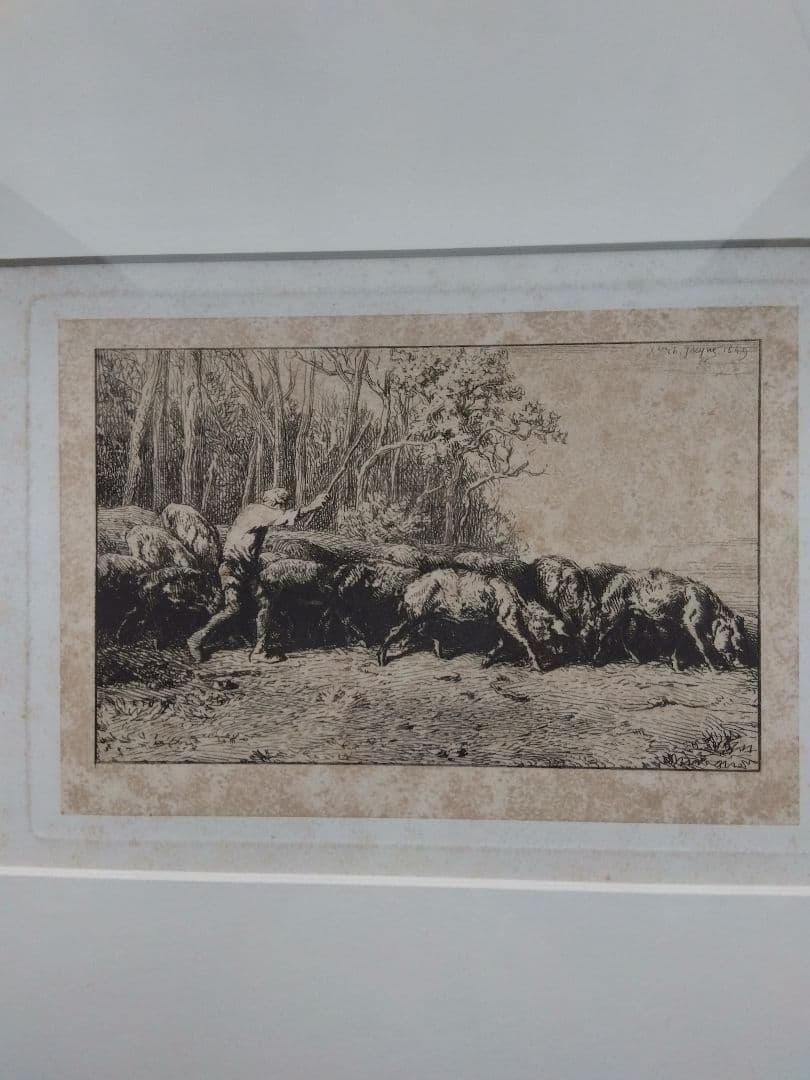銅版画　羊飼い　1846年