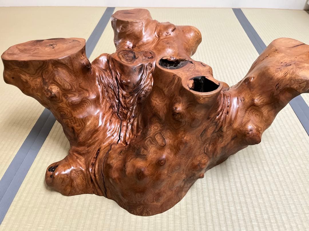 座卓、テーブル、木根花台、大型飾り台、切り株、無垢材、盆栽台、玄関、茶室