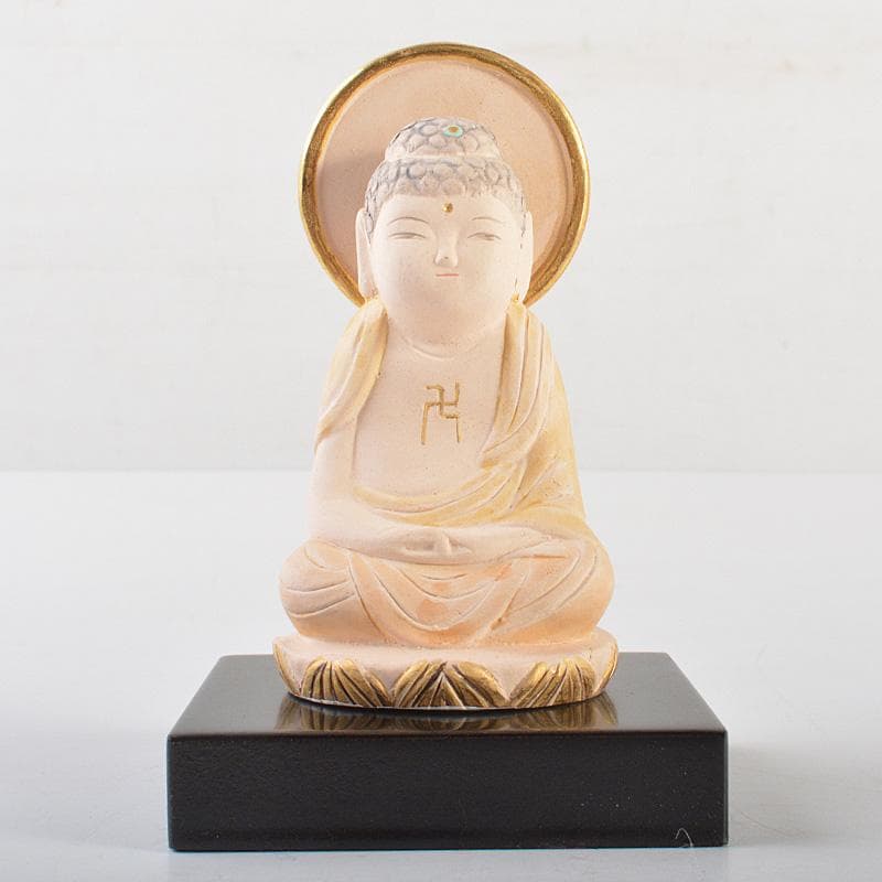 博多人形　人形師　二代　戸畑茂四郎作　「阿弥陀如来」　共箱　M　R7160